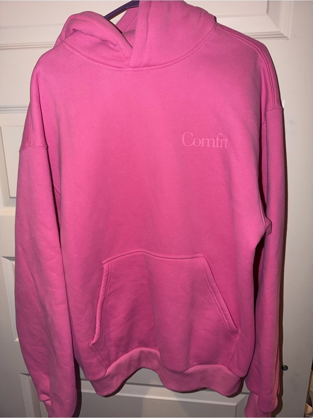 Comfrt Pink Hoodie Sweatshirt - Medium